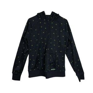 Burton Durables Goods Hoodie Zip-Up Cherry Print Size L Navy Blue